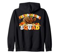 Friends Giving Squad 2026 Groovy Turkey Pumpkin Thanksgiving Sudadera con Capucha