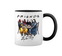 Friends horror movies by stephen king Blanca taza de café con RIM Negro y manija Mug