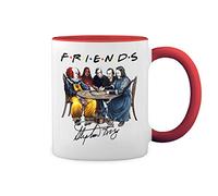 Friends horror movies by stephen king Blanco Taza Aro y Mango Con Rojo Mug