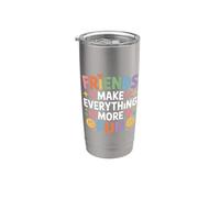 Friends Make Everything More Fun Vinculación de amistad - Vaso térmico de acero inoxidable de doble pared