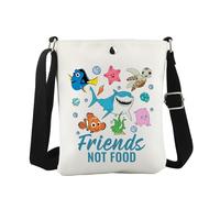 Friends Not Food - Bolso cruzado con diseño de animales del océano, regalo de personajes de película de dibujos animados, regalo para fanáticos, Not Food Cb Eu, 5.91 Inches ×8.27 Inches