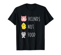 Friends Not Food Vegan Vegetariano No Meat Statement Camisa Camiseta
