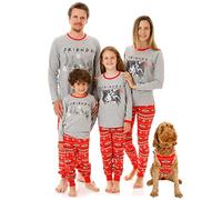 FRIENDS Pijamas familiares de Navidad para hombres, mujeres, niños, niñas y mascotas, Women's, M