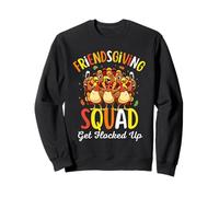Friendsgiving Squad Get Flocked Up Thanksgiving Funny Turkey Sudadera