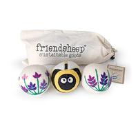 Friendsheep - Bolas secadoras de lana, paquete de 3 unidades, tamaño XL, orgánicas, reutilizables, sin crueldad, hechas a mano, comercio justo, sin pelusas, suavizante de tela, campos de lavanda, flor de abeja