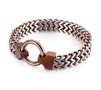 Friendship Bracelets, Positive and Negative Chain with Circular Buckle Stainless Steel Bangle Bracelets, 220x12mm, No Gemstone