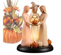 Friendship Figurines for Women with LED Lights Fall Pumpkin Halloween