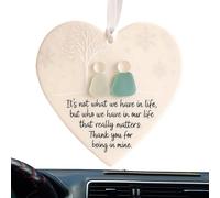 Friendship Heart Keepsake Ornament - Friend Ornaments, Friendship Heart Keepsake, Sea Glass Hanging Decor | Pendant Artwork For Beach Patio Home Garden Lawn Room Outdoor Kitchen Holiday