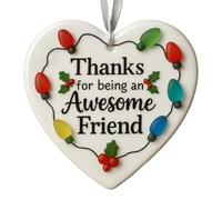 Friendship Heart Keepsake Ornament - Heart Shaped Sea Ornaments, Ceramic 3D Christmas Tree Hanging, Handmade Friendship Sea Decor | Home Decorations For Offices Party Desk Schoolbag Dormitory