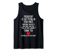 Friendship is Like Peeing In Your Pants Heart Best Freind Camiseta sin Mangas