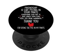 Friendship is Like Peeing In Your Pants Heart Best Freind PopSockets PopGrip Adhesivo