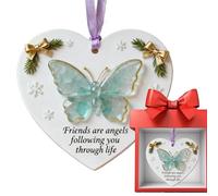 Friendship Ornament | Acrylic Butterfly Ornament, 2D Flat Heart Keepsake Pendant | Elegant Friendship Decoration For Home, Garden, Kitchen, Patio And Lawn, Meaningful Gift For Parties, Cherished Memor