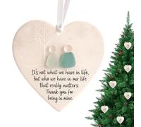 Friendship Ornament - Acrylic Heart Pendant Keepsake, Sea Glass Style Hanging Decor, Emotional Bond Gift Decoration | Elegant Meaningful Display Accessory For Students True Friends Teens Women