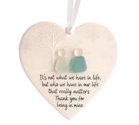 Friendship Ornament - Sea Glass Decor Friendship Ornament | Acrylic Heart-Shaped Pendant | Christmas Tree Hanging Ornaments | Keepsake Hangable Decoration For True Friends Teens Women Adults Girls