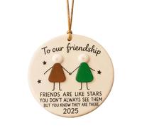 Friendship Ornaments - 2D Acrylic Christmas Decor, Hangable Tree Display, Easy Installation Function, Simply Looping Feature, Decorators Item for Front Door Embellishment