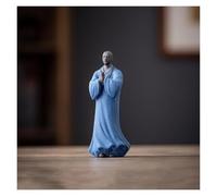 FriendshipHome Decoración del hogar Estatua de Monje Budista bebé Chino, Figura Zen pequeña meditación Arena púrpura Centro de Mesa(Blue)