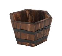 FriendshipHome - Maceta de madera carbonizada, maceta suculenta, pequeño cubo rústico Hexagonal pequeñas macetas (M)
