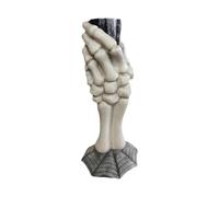 FriendshipHome Portavelas Candelabro Europeo Vintage de Resina Blanca 8x8x17,8 cm Decoración para la repisa de la Chimenea