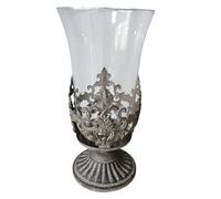 FriendshipHome Portavelas Candelabros con Soporte de Vidrio Transparente for centros Mesa Decoración para la repisa de la Chimenea(25W372MK)