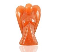 Frienemy Presents Natural Carnelian Angel Crystal Stone Angel Tamaño 1 Pulgada Aprox. Cobrado por Reiki Grand Master & Vastu Expert (Color: Rojo/Orange) #Frienemy-228