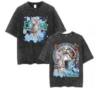Frieren: Beyond Journey’s End Vintage Washed T-Shirt, Unisex Oversized Anime Graphic tee, Retro Streetwear Casual Top for Fans-8||x_s