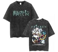 Frieren: Beyond Journey’s End Vintage Washed T-Shirt, Unisex Oversized Anime Graphic tee, Retro Streetwear Casual Top for Fans-22||x_l