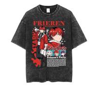 Frieren: Beyond Journey’s End Vintage Washed T-Shirt, Unisex Oversized Anime Graphic tee, Retro Streetwear Casual Top for Fans-2||x_s