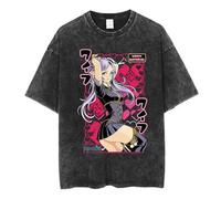 Frieren: Beyond Journey’s End Vintage Washed T-Shirt, Unisex Oversized Anime Graphic tee, Retro Streetwear Casual Top for Fans-31||m