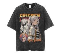 Frieren: Beyond Journey’s End Vintage Washed T-Shirt, Unisex Oversized Anime Graphic tee, Retro Streetwear Casual Top for Fans-4||x_s