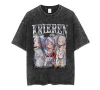 Frieren: Beyond Journey’s End Vintage Washed T-Shirt, Unisex Oversized Anime Graphic tee, Retro Streetwear Casual Top for Fans-29||m