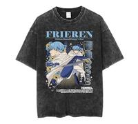 Frieren: Beyond Journey’s End Vintage Washed T-Shirt, Unisex Oversized Anime Graphic tee, Retro Streetwear Casual Top for Fans-1||l