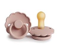 FRIGG Daisy Chupete de látex | Chupete clásico 1 paquete | Pezón simétrico en forma de cereza | Sin BPA | Fabricado en Dinamarca | Chupete de látex | Blush - Talla 2 (6-18 meses)