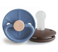 FRIGG Little Viking Silicona Chupete | Paquete con 2 Chupetes | Chupete de Silicona| Fabricado en Dinamarca | Sin BPA | Tetina simétrica tipo cereza | (Ocean View/Cocoa, Talla 2 (6-18 Meses))