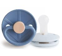 FRIGG Little Viking Silicona Chupete | Paquete con 2 Chupetes | Chupete de Silicona| Fabricado en Dinamarca | Sin BPA | Tetina simétrica tipo cereza | (Ocean View/Powder Blue, Talla 2 (6-18 Meses))