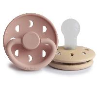 Frigg Moon Phase Chupete Block Silicona Blush/Croissant +0m 2 uds
