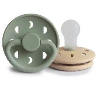 Frigg Moon Phase Chupete Block Silicona Croissant/Sage +0m 2 uds