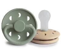 Frigg Moon Phase Chupete Block Silicona Croissant/Sage +6m 2 uds