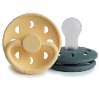 Frigg Moon Phase Chupete Block Silicona Pale Daffodil/Slate +0m 2 uds
