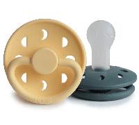Frigg Moon Phase Chupete Block Silicona Pale Daffodil/Slate +6m 2 uds