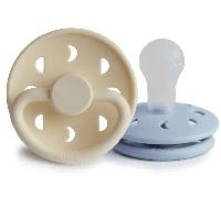 Frigg Moon Phase Chupete Block Silicona Powder Blue/Cream +0m 2 uds