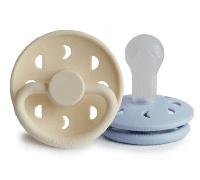 Frigg Moon Phase Chupete Block Silicona Powder Blue/Cream +6m 2 uds