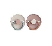 Frigg Natural Latex Pacifier Daisy Biscuit/Cotton Candy 0-6M x2
