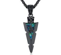 Friggem Cadena vikinga para hombre de plata de ley 925, martillo de Thor, flecha, vegvísir, cuervo, colgante vikingo, amuleto, joyas regalos para hombre y mujer, Plata esterlina