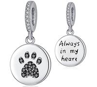 Friggem Charm Abalorios de Pata de Plata de Ley 925 Charm Colgante Animals para Pulsera Collar, Abalorios Gato Perro Pata para la Mujer Niña (Pata)