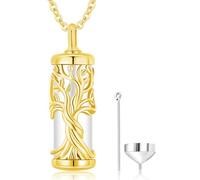 Friggem Colgante de Ceniza Plata de Ley 925, Mujer Collar Árbol de la Vida de Urna, Joyería de Cremación para Cenizas