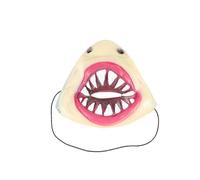 Frightening Shark Mouth Design Latex Mask Funny Half Face Mask Halloween Cosplay Costume Prop Performance Party Accessory