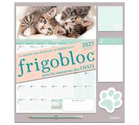 Frigobloc pour les amoureux des chats: Le calendrier maxi-aimanté pour se simplifier la vie ! De septembre 2026 à décembre 2027, avec 1 crayon