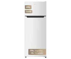 Frigorífico 2 Puertas EVVO F40, 170 l + 41 l, 142,8 cm, Clase E, Blanco Blanco