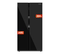 Frigorífico Americano EVVO F90B Glass, 352 l + 198 l, Total No Frost, puerta cristal negro