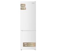Frigorífico Combi EVVO F51, 262L (187L + 75L), 176 cm, Iluminación LED, Congelador, Balda Cristal, Bajo Consumo, Blanco